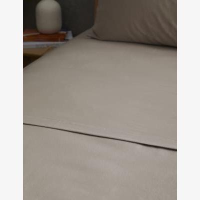 Marks & Spencer M&S  Brushed Cotton Flat Sheet - 5FT - Biscuit, Biscuit,Blush,Duck Egg,Charcoal,Grey Marl,Sand,Sage,Midnight Navy,Silver Grey