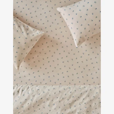 Marks & Spencer Piglet In Bed Linen Rich Posy Bud Fitted Sheet Blue Mix