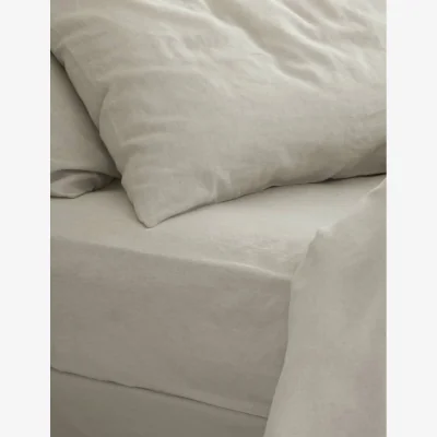 Marks & Spencer Piglet In Bed Pure Linen Fitted Sheet Oatmeal