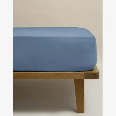 Marks & Spencer M&S Pure Cotton Brushed Fitted Sheet Slate Blue
