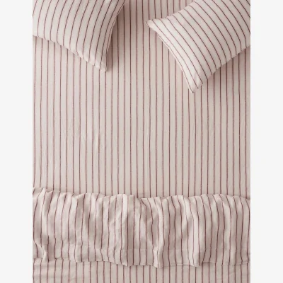 Marks & Spencer Piglet In Bed Pure Linen Walderton Stripe Fitted Sheet Natural
