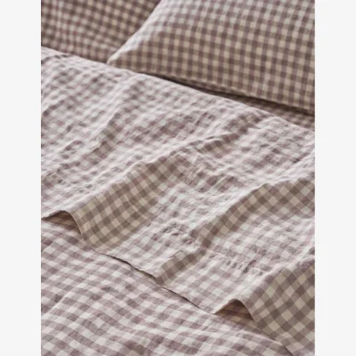 Marks & Spencer Piglet In Bed Linen Rich Gingham Flat Sheet Pink Mix