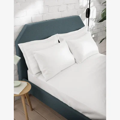 Marks & Spencer M&S Ultimate Anti Allergy Pure Cotton Deep Fitted Sheet - SGL - White, White,Silver Grey