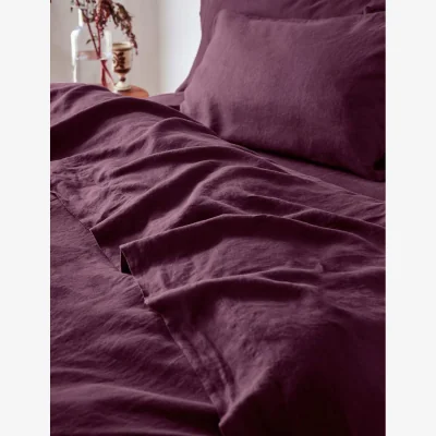 Marks & Spencer Piglet In Bed Pure Linen Flat Sheet Purple
