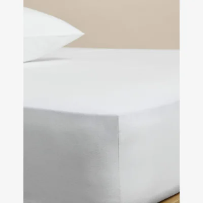 Marks & Spencer M&S Pure Cotton Brushed Fitted Sheet White