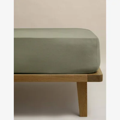Marks & Spencer M&S Pure Cotton Brushed Fitted Sheet Khaki