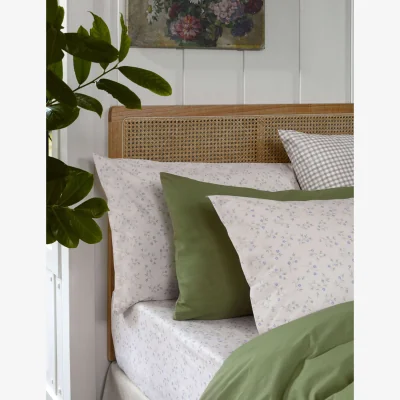 Marks & Spencer Piglet In Bed Pure Cotton Spring Sprig Fitted Sheet Natural Mix