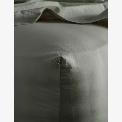 Marks & Spencer Bedfolk Washed Cotton Deep Fitted Sheet Khaki