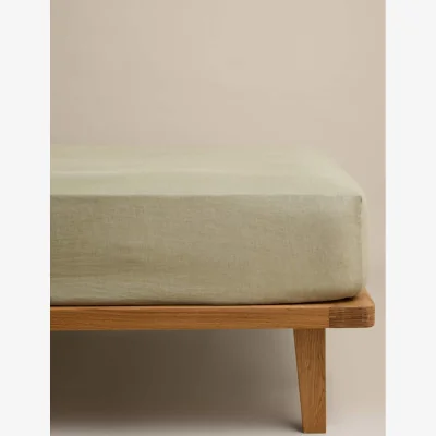 Marks & Spencer M&S Pure Linen Deep Fitted Sheet Soft Khaki