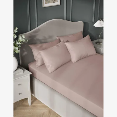 Marks & Spencer M&S Egyptian Cotton 400 Thread Count Silky Deep Fitted Sheet Blush Pink