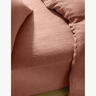 Marks & Spencer M&S Pure Cotton Muslin Deep Fitted Sheet Soft Terracotta