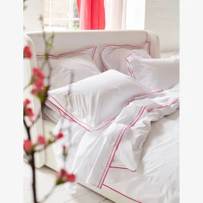 Marks & Spencer Designers Guild Pure Cotton 400 Thread Count Flat Sheet Pink Mix