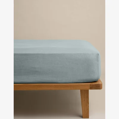 Marks & Spencer M&S Pure Linen Deep Fitted Sheet Seafoam