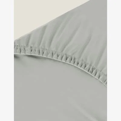 Marks & Spencer M&S Pure Cotton 300 Thread Count Fitted Sheet - 6FT - Light Grey, Light Grey