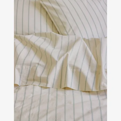 Marks & Spencer Piglet In Bed Pure Cotton Striped Flat Sheet Beige Mix