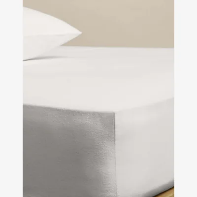 Marks & Spencer M&S Pure Cotton Brushed Fitted Sheet Dove
