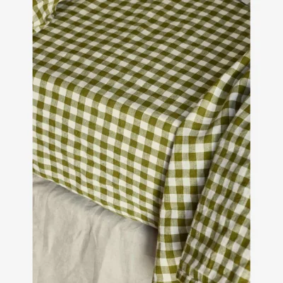 Marks & Spencer Piglet In Bed Linen Rich Gingham Fitted Sheet Green Mix