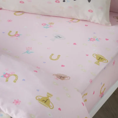 Downtown Catherine Lansfield Happy Horses Fitted Sheet - Pink - Double