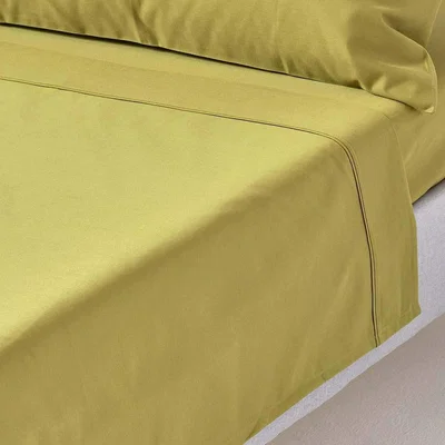 The Range 1000 Thread Count Egyptian Cotton Flat Sheet Satin Feel - Olive Green / Single