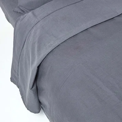 The Range Linen Flat Sheet - Dark Grey / Single