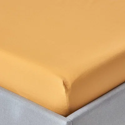The Range 200 Thread Count Egyptian Cotton Extra Deep Fitted Sheet - Mustard / Double