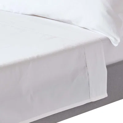 The Range Organic Egyptian Cotton Flat Sheet - White / Double