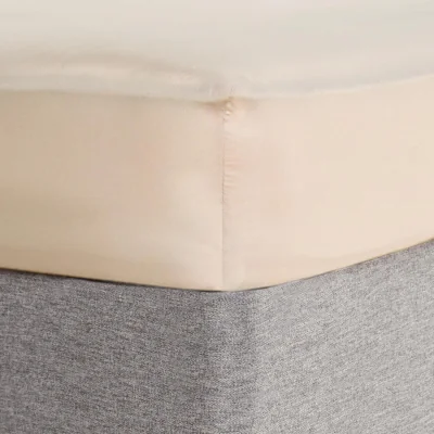 The Range OHS Plain Cotton Deep Fitted Sheet - Stone / Double