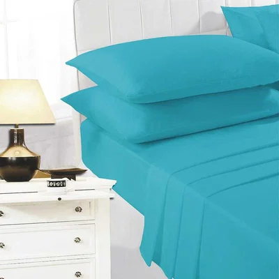 The Range K Collection percale Percale Fitted Sheet - Teal / Single / double