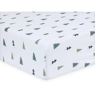 The Range Festive Trees Fitted Sheet - White