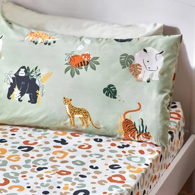 The Range Wildlife Animal Print Fitted Sheet - White / Junior