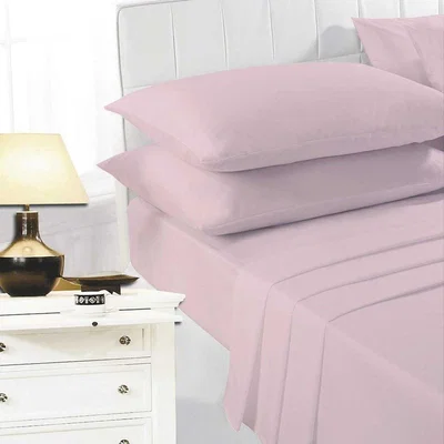The Range K Collection percale Percale Fitted Sheet - Pink / Single / 200