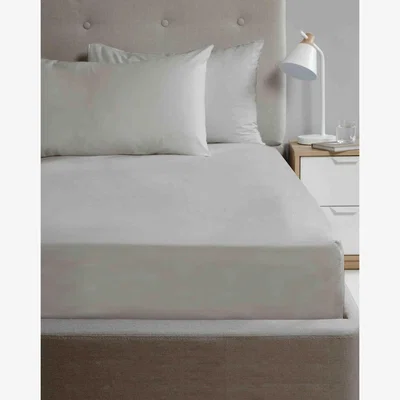 The Range 180 Thread Count Microfibre Fitted Sheet - Silver / Double