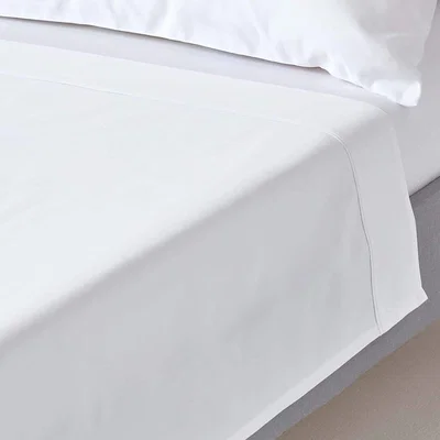 The Range 1000 Thread Count Egyptian Cotton Flat Sheet Satin Feel - White / King
