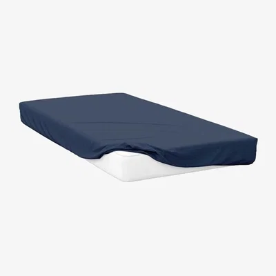 The Range 200 Thread Count Egyptian Cotton Fitted Sheet - BM113 - Navy / Single
