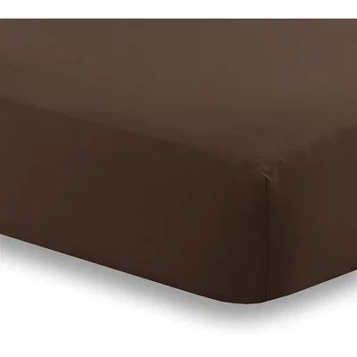 The Range Deep Percale Fitted Sheet 12" (30cm) - Chocolate / Superking