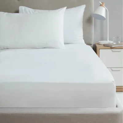 The Range 56P Polycotton Flat Sheet - White / Double
