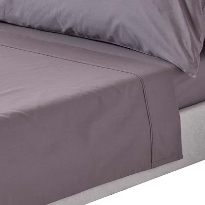 The Range 200 Thread Count Egyptian Cotton Flat Sheet - Dark Grey / Superking