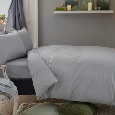The Range Deyongs Southwick Super King Fitted Sheet - Grey / King / washed separately and before first use. Optical brightener detergents may affect the colour.