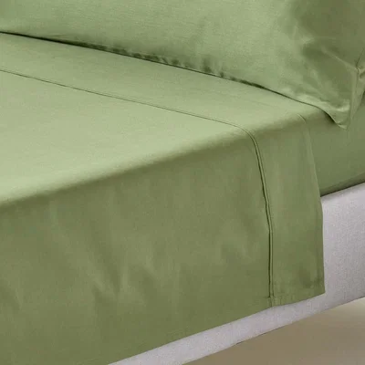 The Range Organic Egyptian Cotton Flat Sheet - Moss Green / Double