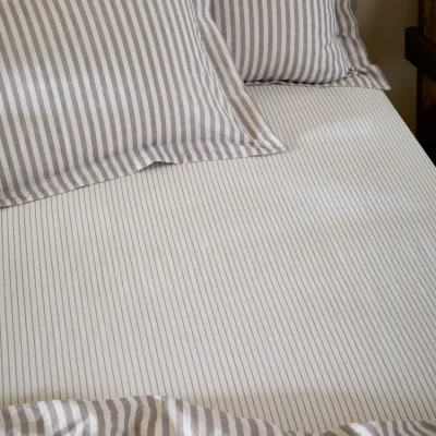 The Range Hebden Melange Stripe Fitted Sheet - Mauve / King