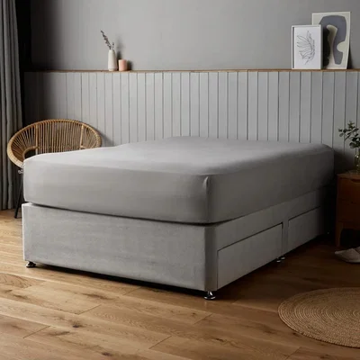 The Range Silentnight Supersoft Fully Elasticated Fitted Sheet - Pale Grey / King