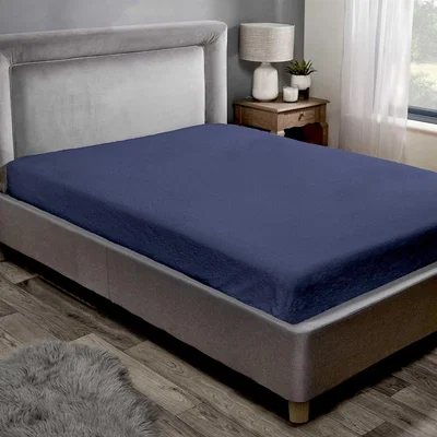The Range Sherpa Fleece Fitted Sheet - Navy / King