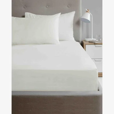 The Range 180 Thread Count Microfibre Fitted Sheet - Cream / King