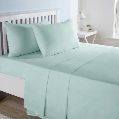 The Range Plain Dyed Polycotton Flat Sheet - Duck Egg / Double
