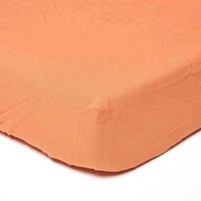 The Range Linen Fitted Sheet - Burnt Orange / Double