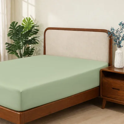 The Range Premium Double Fitted Sheet - 300 Thread Count 100% Cotton Sateen, Extra Deep 30cm