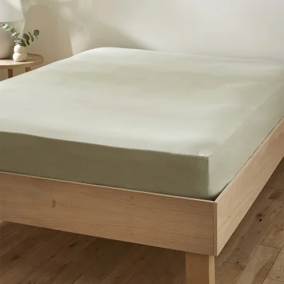 The Range Touch of Linen Fitted Sheet - Pistachio Green / Double