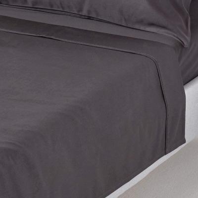 The Range 1000 Thread Count Egyptian Cotton Flat Sheet Satin Feel - Dark Grey / Superking
