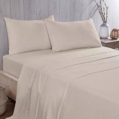 The Range Flannelette Plain Dyed Flat Sheet - Cream / Single