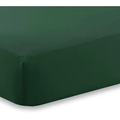 The Range Charlotte Thomas Poetry Plain Dye Fitted Sheet - Bottle Green / King